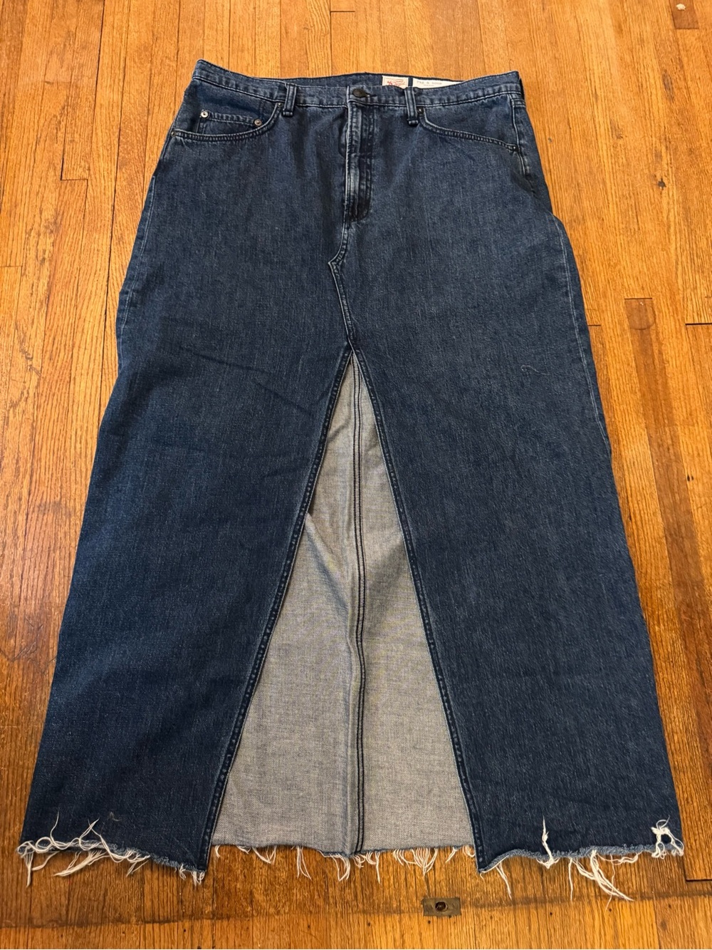 rag & bone Dark Blue Denim Skirt with Front Slit - size 33